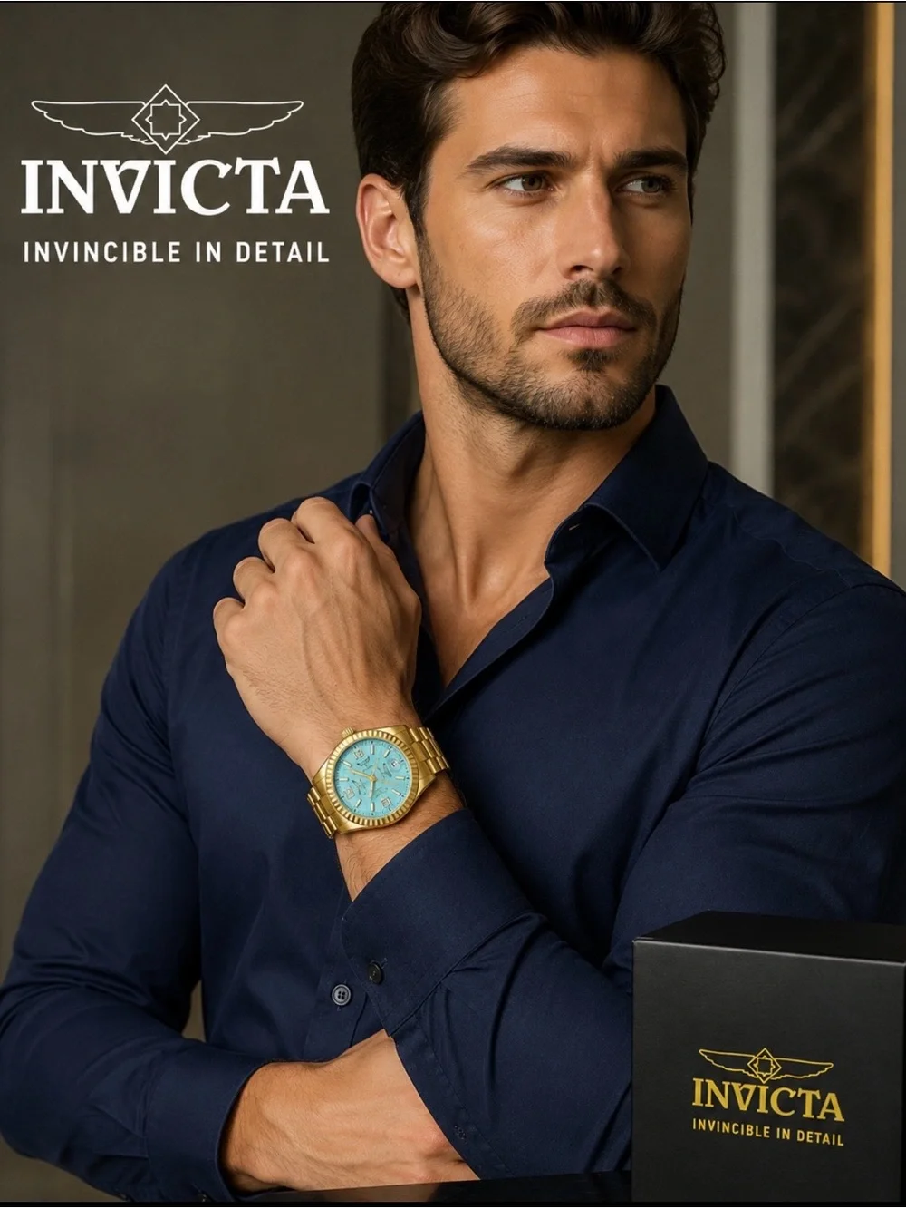Invicta Specialty I by Invicta Men's Watch - 40mm, Gold , Light Blue Dial